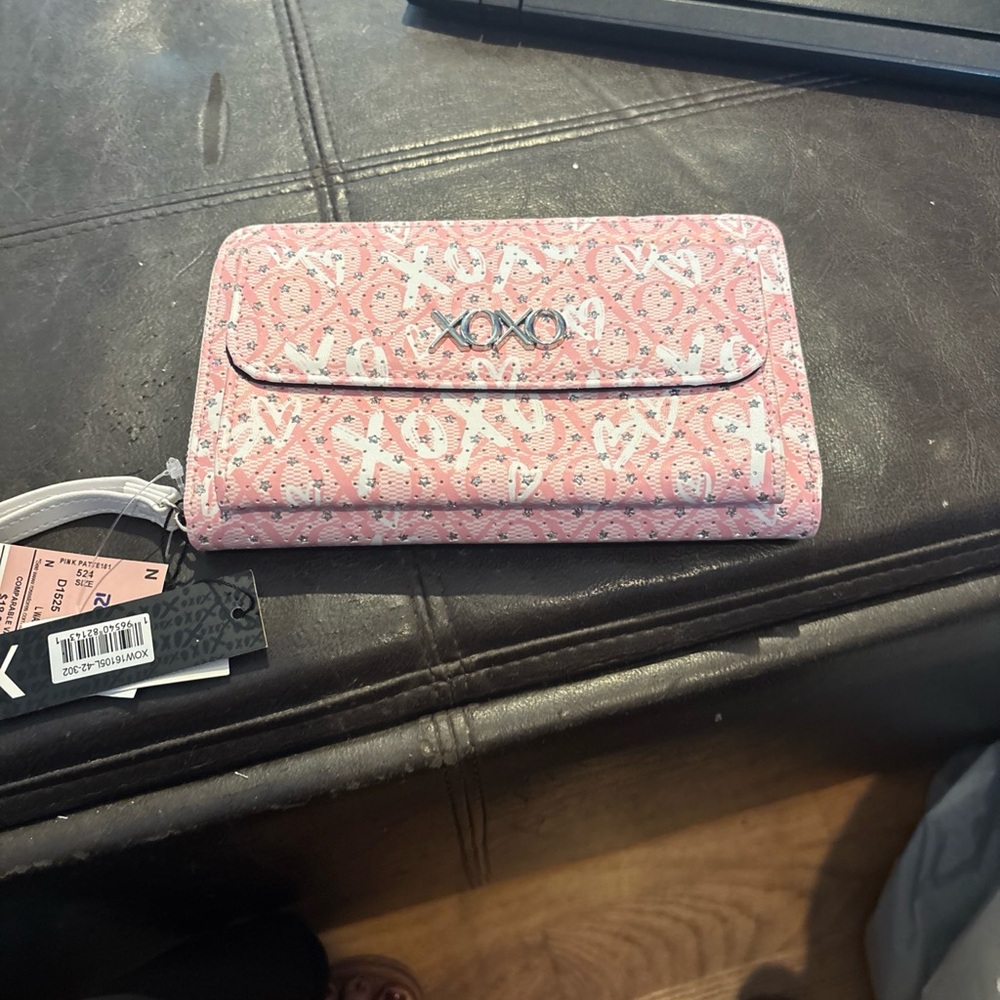 XOXO Blush and Charcoal Patterned Wallet